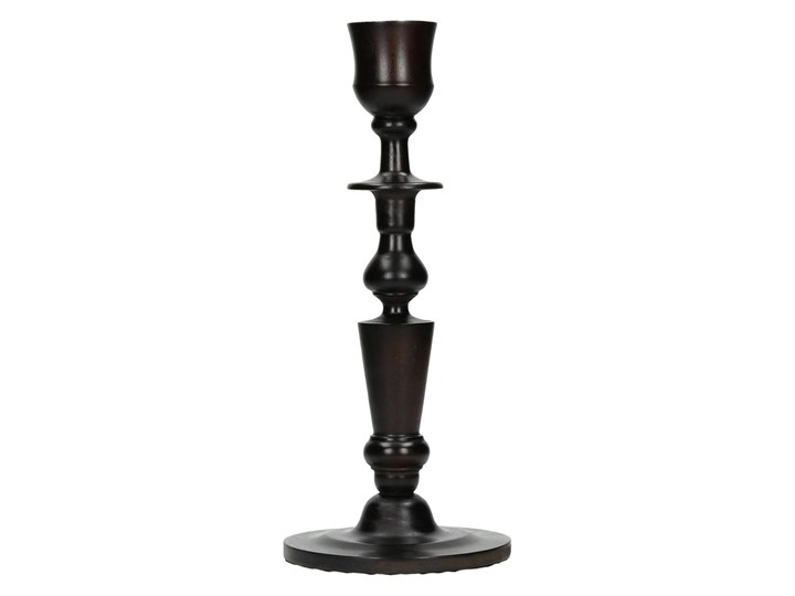 Świecznik Ulir wys. 33cm, 14 × 14 × 33 cm Drewno Metal Kategoria Świeczniki i świece Kolor Szary