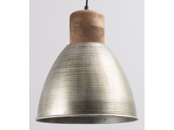 Lampa wisząca Ismay śr. 33cm silver&olive, 33 × 33 × 164 cm Lampa z kloszem Drewno Metal Pomieszczenie Kuchnia