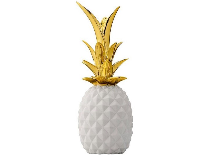 Dekoracja Ananas 2 Bloomingville złoto i biel