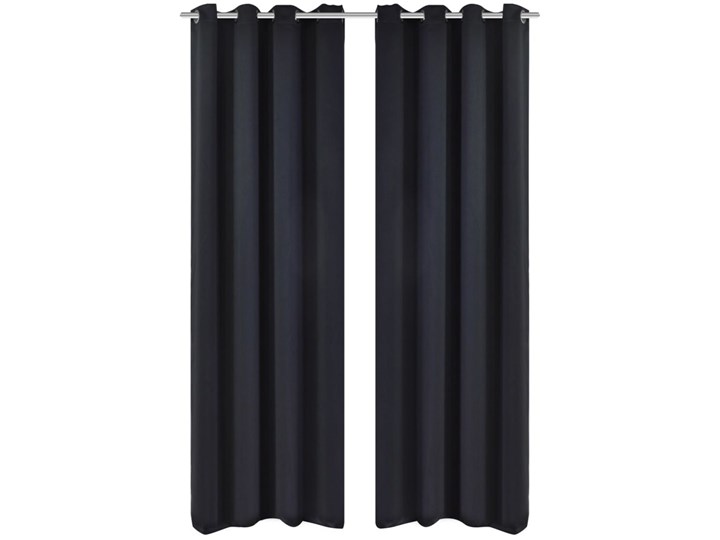 vidaXL Zasłony zaciemniające z kółkami, 2 szt., 135x175 cm, czarne