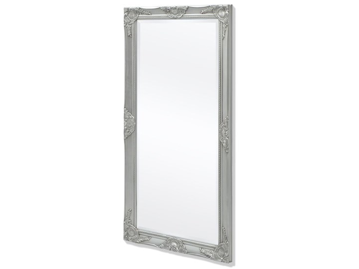 vidaXL Lustro ścienne w stylu barokowym, 120x60 cm, srebrne Kolor Srebrny Prostokątne Lustro z ramą Styl Tradycyjny