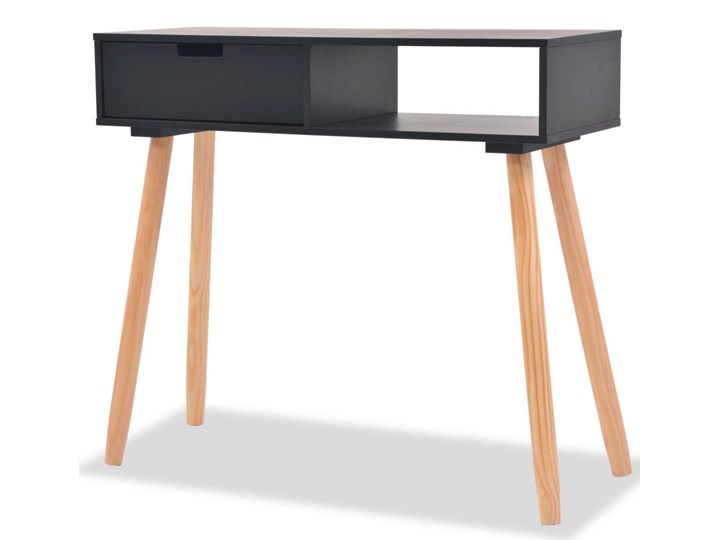 vidaXL Stolik typu konsola, drewno sosnowe, 80x30x72 cm, czarny