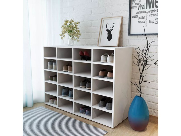 vidaXL Szafka na buty, płyta wiórowa, 92x30x67,5 cm, biała Płyta meblowa Płyta MDF Płyta laminowana Kolor Biały