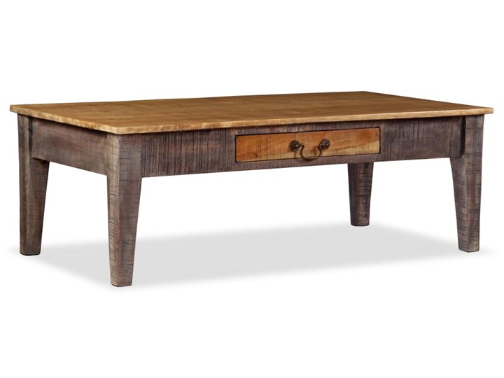 vidaXL Stolik kawowy w stylu vintage, lite drewno, 118 x 60 x 40 cm Kształt blatu Prostokątne Długość 118 cm Szerokość 60 cm Rodzaj nóg Proste