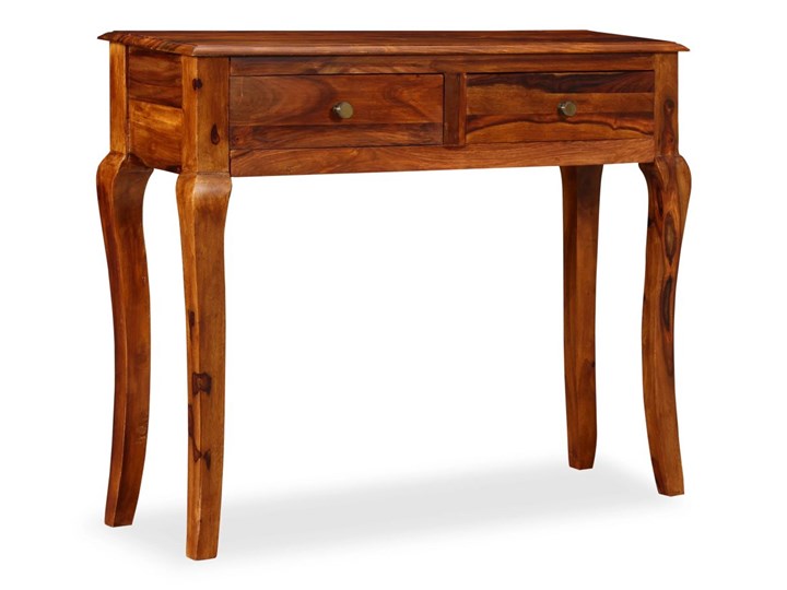 vidaXL Stolik typu konsola z litego drewna sheesham, 90 x 32 x 76 cm Szerokość 90 cm Z szufladą Głębokość 32 cm Rodzaj nóg Nogi proste Stojąca Kolor Brązowy