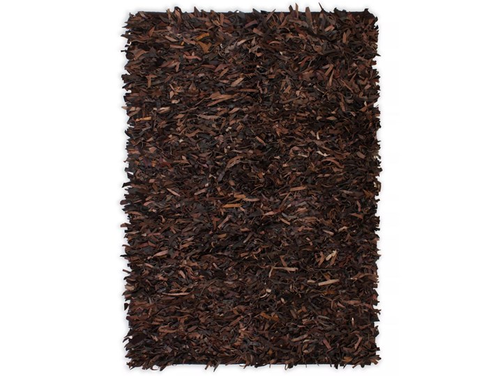 vidaXL Dywan shaggy, skóra naturalna, 80 x 160 cm, brązowy Kategoria Dywany Prostokątny Wzór Jednobarwny