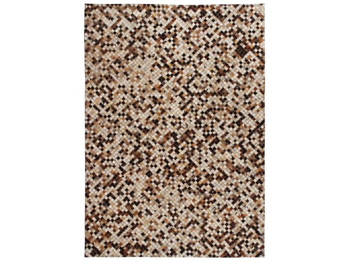 vidaXL Patchworkowy dywan ze skóry bydlęcej, 80x150 cm, brązowo-biały Prostokątny Kategoria Dywany