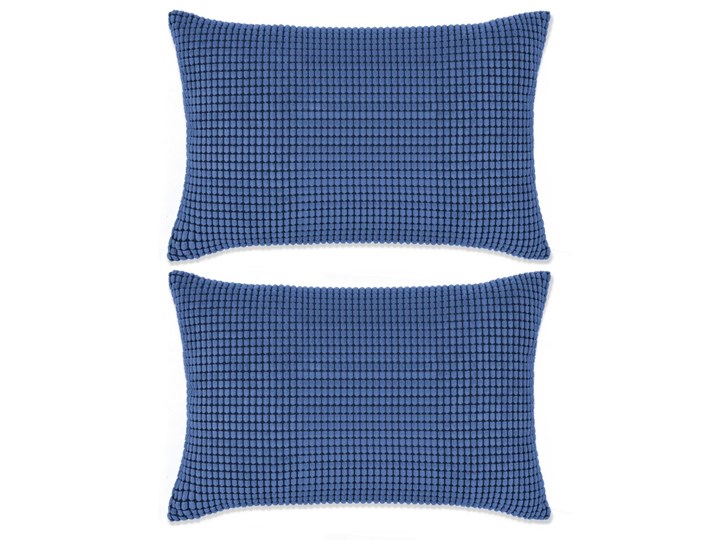 vidaXL Zestaw 2 poduszek z weluru w kolorze niebieskim, 40x60 cm Dzianina Prostokątne Poszewka dekoracyjna Bawełna Kategoria Poduszki i poszewki dekoracyjne