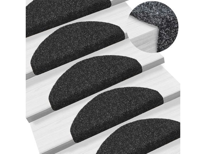 vidaXL Samoprzylepne nakładki na schody, 15 szt., 65x21x4 cm, czarne Kategoria Dywany