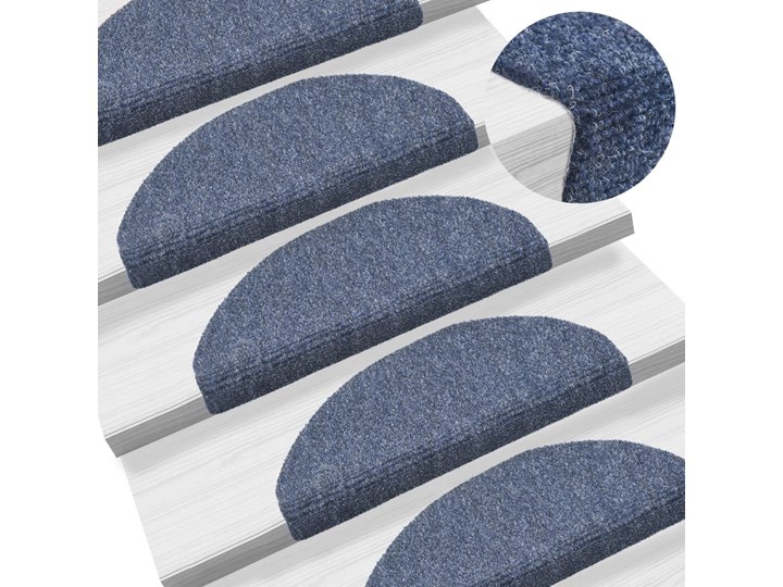 vidaXL Samoprzylepne nakładki na schody, 65x21x4 cm, niebieskie Nieregularny Kategoria Dywany Wzór Jednobarwny