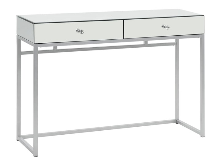 vidaXL Lustrzany stolik typu konsola, stal i szkło, 107x33x77 cm Stal nierdzewna Głębokość 33 cm Pomieszczenie Przedpokój Z szufladą Szerokość 107 cm Styl Nowoczesny