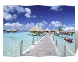 vidaXL Składany parawan, 240x170 cm, motyw plaży