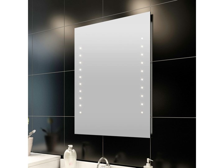 vidaXL Lustro ścienne, łazienkowe, z lampkami LED, 60 x 80 cm Pomieszczenie Łazienka Prostokątne Kategoria Lustra