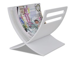 vidaXL Drewniany stojak na gazety, biały