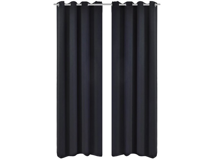 vidaXL Czarne zasłony zaciemniające z metalowymi otworami x2 135 x 245 cm
