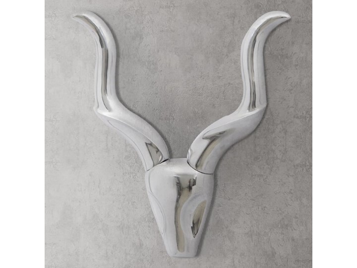 vidaXL Ozdobna głowa gazeli, dekoracja z aluminium, srebrna, 50 cm Kolor Srebrny Kategoria Dekor ścienny