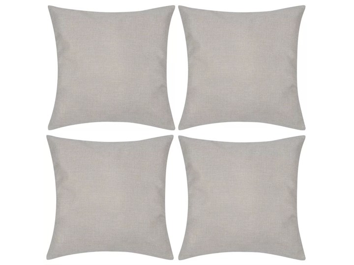vidaXL 4 Beżowe poszewki na poduszki o lnianym wyglądzie 80 x 80 cm Poszewka dekoracyjna Kwadratowe Len Poliester 80x80 cm Styl Nowoczesny
