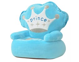 vidaXL Fotel dla dzieci PRINCE, pluszowy, niebieski