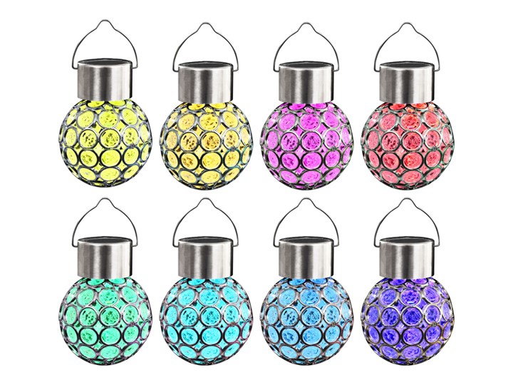 vidaXL Wiszące lampy solarne, 8 szt., LED RGB Lampa LED Lampa solarna Kategoria Lampy ogrodowe