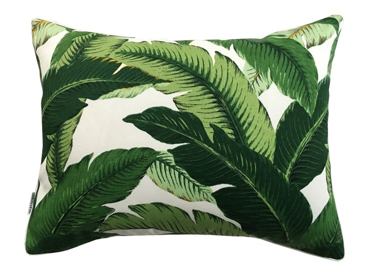 Poduszka dekoracyjna Bahama Green w zielone liście bananowca, Rozmiar: 32 x 43 cm