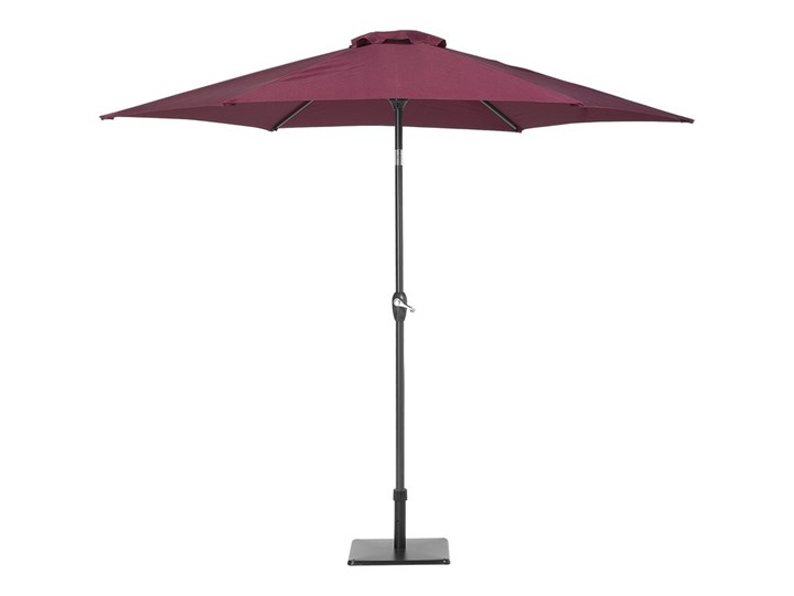 Parasol ogrodowy burgundowy składany 270 x 230 cm odchylany z korbą Parasole Kategoria Parasole ogrodowe