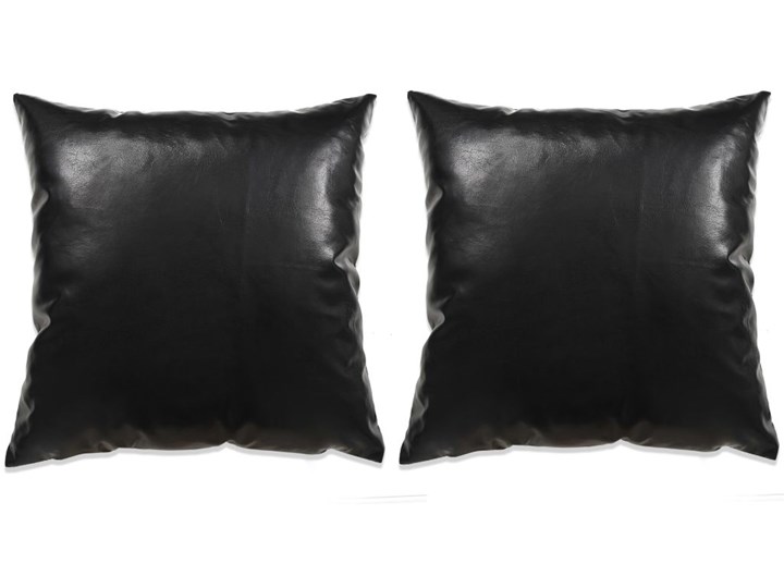 vidaXL 2-częściowy zestaw poduszek z PU, 60x60 cm, czarny