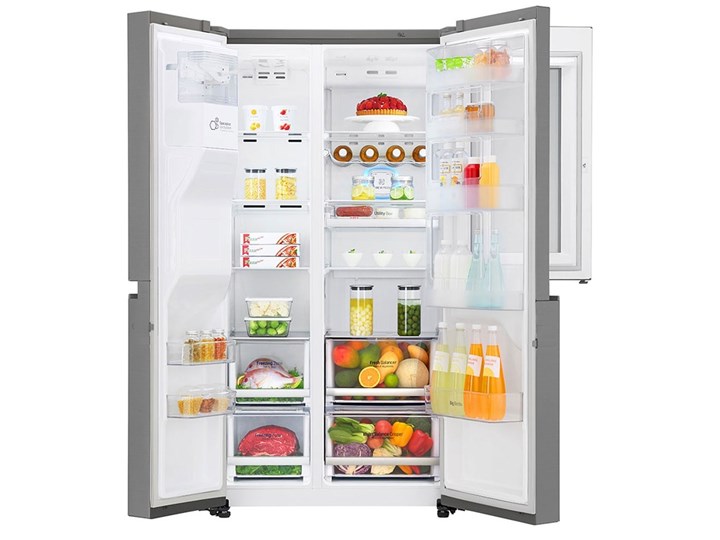 Lodówka LG GSI960PZAZ Side by Side No frost 179cm Srebrna Podajnik wody Kostkarka Dwudrzwiowe Szerokość 91,2 cm Wysokość 179 cm Kategoria Lodówki Kolor Srebrny