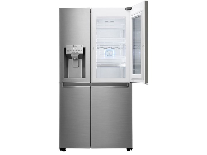 Lodówka LG GSI960PZAZ Side by Side No frost 179cm Srebrna Podajnik wody Kostkarka Wysokość 179 cm Dwudrzwiowe Szerokość 91,2 cm Kolor Srebrny Kategoria Lodówki