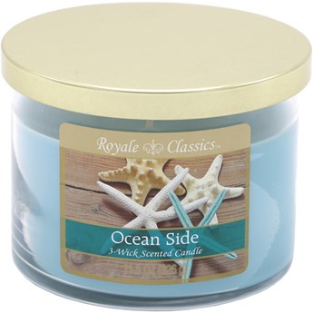 Candle-lite Royale Classics 11.5 oz luksusowa świeca zapachowa w szkle z trzema knotami - Ocean Side