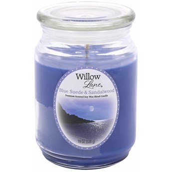 Candle-lite Willow Lane duża sojowa świeca zapachowa w szklanym słoju 538 g - Blue Suede & Sandalwood