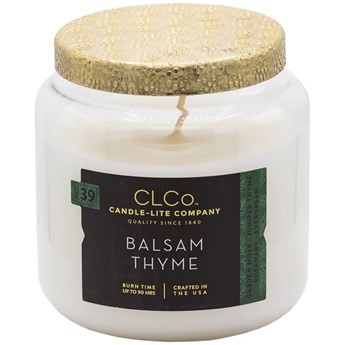 Candle-lite CLCo Candle Jar 14 oz luksusowa świeca zapachowa w szklanym słoju ~ 90 h - No. 39 Balsam Thyme