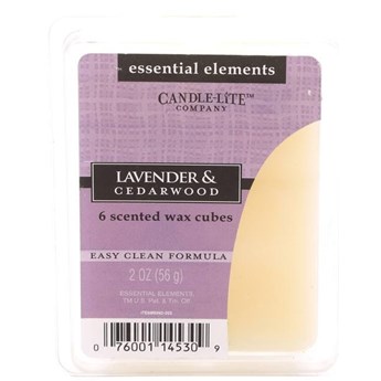 Candle-lite Essential Elements Wax Cubes 2 oz wosk zapachowy sojowy z olejkami eterycznymi 56 g ~ 10 h - Lavender & Cedarwood