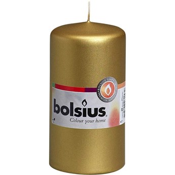 Bolsius świeca bryłowa pieńkowa słupek bezzapachowa 12 cm 120/58 mm - Złota
