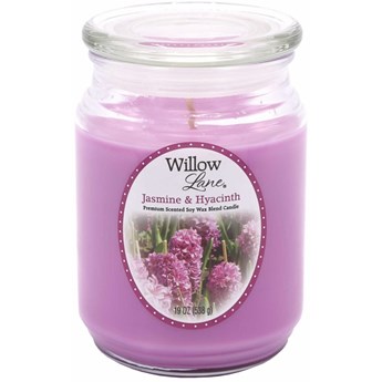 Candle-lite Willow Lane duża sojowa świeca zapachowa w szklanym słoju 538 g - Jasmine & Hyacinth