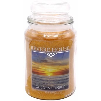 Candle-lite Revere House Jar Glass Candle With Lid 23 oz duża świeca zapachowa w szklanym słoju 185/100 mm 652 g ~ 120 h - Golden Sunset