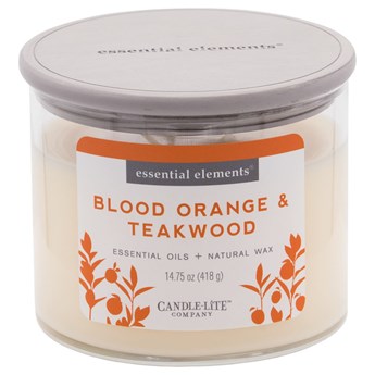 Candle-lite świeca zapachowa sojowa w szkle z olejkami eterycznymi 418 g Essential Elements - Blood Orange & Teakwood