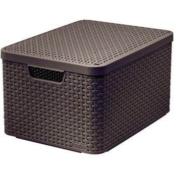 Koszyk Curver Rattan Style L z pokrywą