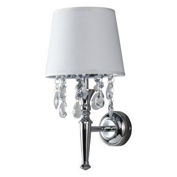 VIGO kinkiet 1 X 40W E14 biały lampa ścienna glamour z kryształkami Light Prestige LP-0412/1W WH