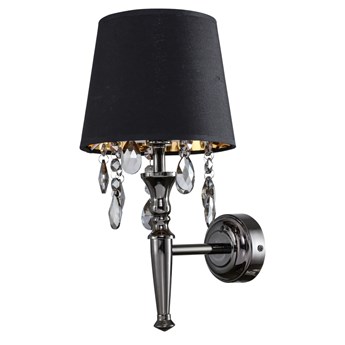 VIGO kinkiet 1 X 40W E14 czarny lampa ścienna glamour z kryształkami Light Prestige LP-0412/1W BK