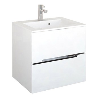 Szafka łazienkowa Oristo Silver OR33-SD2S-60-1 biały połysk z umywalką dolomitową 60 cm UME-SI-60-92