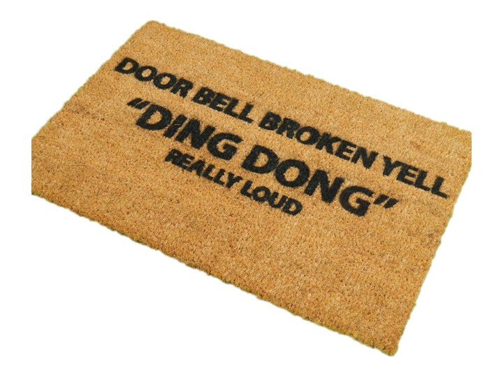 Wycieraczka z naturalnego kokosowego włókna Artsy Doormats Yell Ding Dong, 40x60 cm Kategoria Wycieraczki Włókno kokosowe Kolor Brązowy