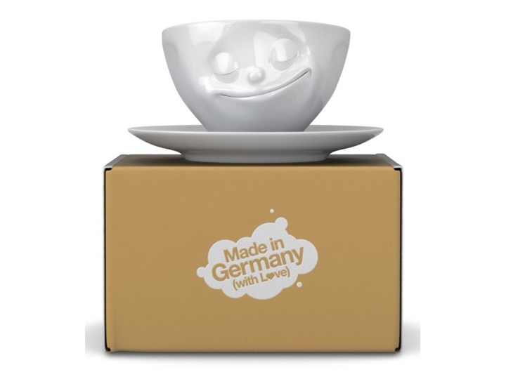 Biała porcelanowa szczęśliwa filiżanka do kawy 58products, 200 ml