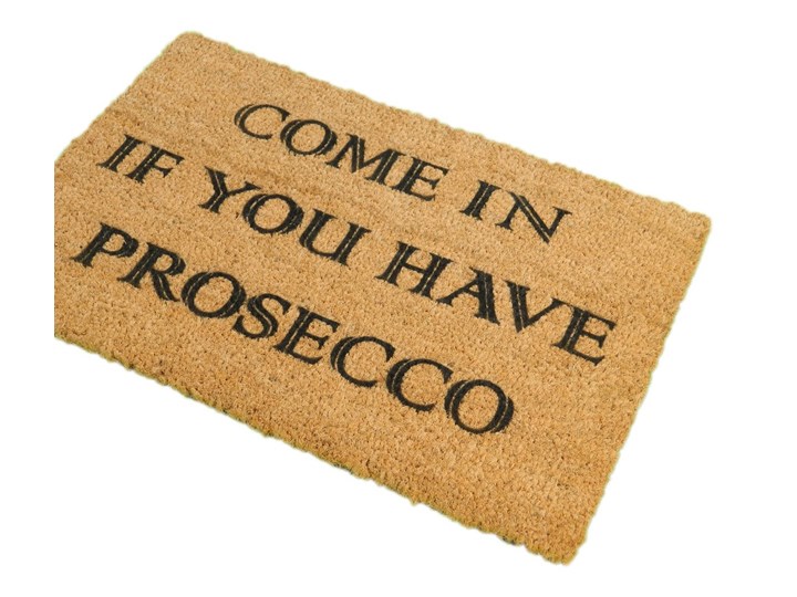 Wycieraczka z naturalnego kokosowego włókna Artsy Doormats Prosecco, 40x60 cm Kolor Pomarańczowy Włókno kokosowe Kategoria Wycieraczki