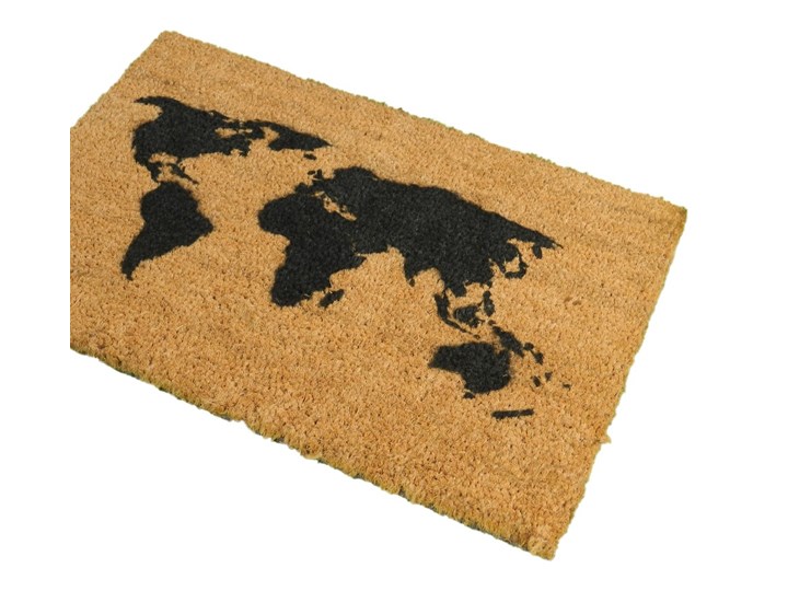 Wycieraczka z naturalnego kokosowego włókna Artsy Doormats World Map, 40x60 cm Włókno kokosowe Kategoria Wycieraczki