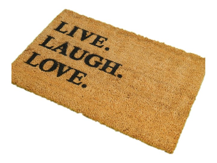 Wycieraczka z naturalnego kokosowego włókna Artsy Doormats Live Laugh Love, 40x60 cm Włókno kokosowe Kolor Brązowy Kategoria Wycieraczki