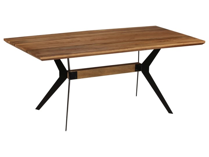 vidaXL Stół do jadalni z litego drewna akacjowego i stali, 180x90x76cm