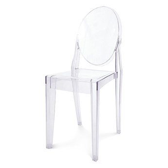 Krzesło z oparciem nowoczesne stylowe victoria ghost do salonu 209A transparentne