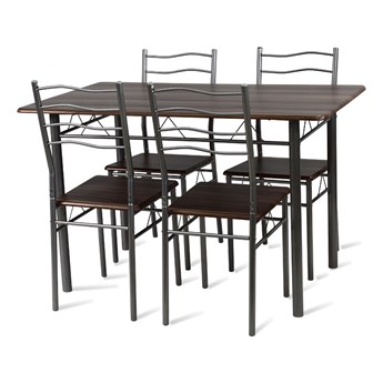 Zestaw stół + 4 krzesła kuchenny do jadalni kuchni nowoczesny czarny X001N