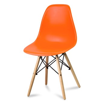 Krzesło nowoczesne na drewnianych bukowych nogach stylowe do salonu pomarańczowe 212 AB