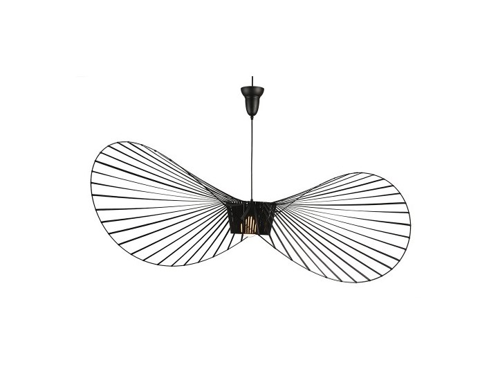 Lampa Capello z wygiętym kloszem insp. Vertigo Tworzywo sztuczne Lampa druciana Styl Nowoczesny Stal Metal Lampa z kloszem Kolor Czarny